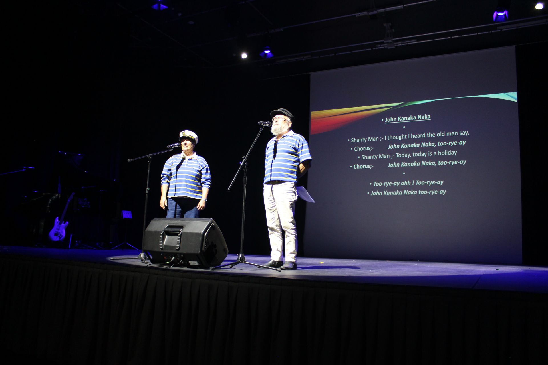 Mike Gorvel and Cherie Duncan singing Tacoma Sea Shanties at the 2025 Mayor's Variety Concert