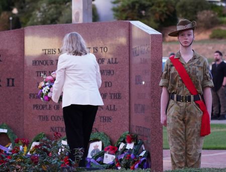 ANZAC Day 2026 - Mayor Diana Mislov laying a wreath